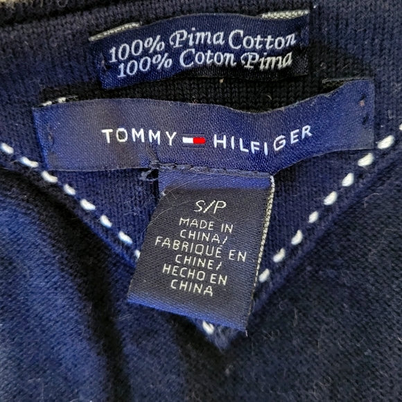 Tommy Hilfiger Argyle V-Neck Long Sleeve Womans Sweater - Picture 8 of 9